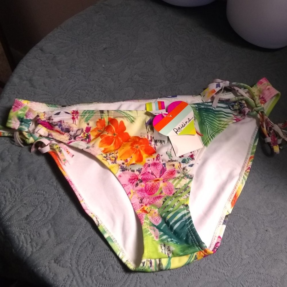New Raisins Medium Green Floral Bikini